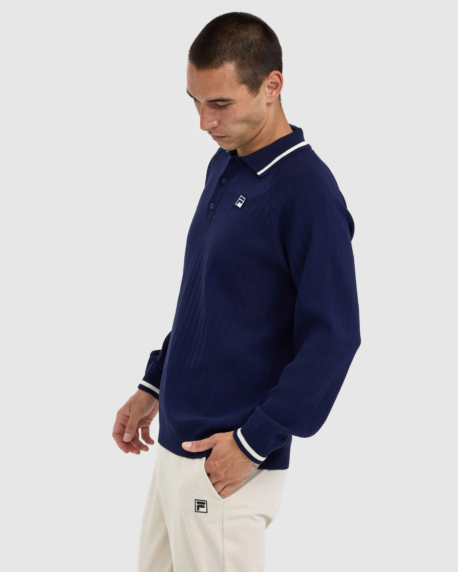 Men's Drew LS Polo Knit - Image 2